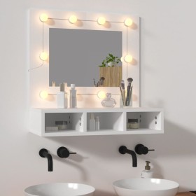Mueble con espejo y luces LED blanco 60x31,5x62 cm