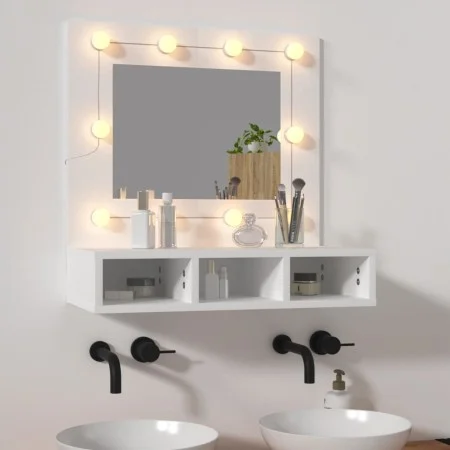 Mueble con espejo y luces LED blanco 60x31,5x62 cm de vidaXL, Tocadores de baño - Ref: Foro24-808882, Precio: 71,96 €, Descue...