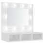Möbel mit Spiegel und LED-Lichtern in Weiß 60x31,5x62 cm von vidaXL, Badezimmerwaschtische - Ref: Foro24-808882, Preis: 73,53...