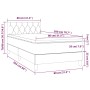 Cama box spring colchón y LED terciopelo gris oscuro 80x200 cm