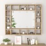 Furniture with mirror and LED in Sonoma oak color 91x15x76.5 cm by vidaXL, bathroom vanities - Ref: Foro24-808867, Price: 83,...