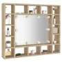 Sonoma eichenfarbener Spiegelschrank mit LED 91x15x76,5 cm von vidaXL, Badezimmerwaschtische - Ref: Foro24-808867, Preis: 82,...