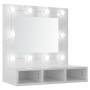 Mueble con espejo y luces LED blanco brillante 60x31,5x62 cm de vidaXL, Tocadores de baño - Ref: Foro24-808888, Precio: 55,73...
