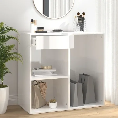 Glossy white wooden makeup cabinet 80x40x75 cm by vidaXL, Lockers and storage cabinets - Ref: Foro24-808843, Price: 56,65 €, ...