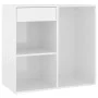 Glossy white wooden makeup cabinet 80x40x75 cm by vidaXL, Lockers and storage cabinets - Ref: Foro24-808843, Price: 56,65 €, ...