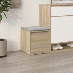 Oak Sonoma plywood stool box 40.5x40x40 cm by vidaXL, Storage baskets - Ref: Foro24-808777, Price: 46,23 €, Discount: %