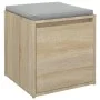 Oak Sonoma plywood stool box 40.5x40x40 cm by vidaXL, Storage baskets - Ref: Foro24-808777, Price: 46,23 €, Discount: %