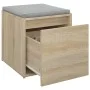 Oak Sonoma plywood stool box 40.5x40x40 cm by vidaXL, Storage baskets - Ref: Foro24-808777, Price: 46,23 €, Discount: %