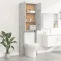 Betongrauer Waschmaschinenschrank 64x25,5x190 cm von vidaXL, Zubehör für Waschmaschinen und Trockner - Ref: Foro24-808417, Pr...
