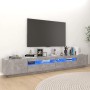 Betongrauer TV-Schrank mit LED-Leuchten 260x35x40 cm von vidaXL, TV-Möbel - Ref: Foro24-3081919, Preis: 178,17 €, Rabatt: %