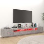 Betongrauer TV-Schrank mit LED-Leuchten 260x35x40 cm von vidaXL, TV-Möbel - Ref: Foro24-3081919, Preis: 178,17 €, Rabatt: %