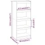 Honey brown pine shelf/space divider 60x30x135.5 cm by vidaXL, Bookcases and shelves - Ref: Foro24-808171, Price: 56,05 €, Di...