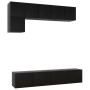 Set de muebles de salón TV 5 piezas madera ingeniería negro de vidaXL, Muebles TV - Ref: Foro24-3078798, Precio: 182,17 €