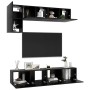 TV-Lounge-Möbel-Set 5 Stück schwarzes Holzwerkstoff von vidaXL, TV-Möbel - Ref: Foro24-3078798, Preis: 187,53 €, Rabatt: %