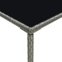 Mesa alta de jardín ratán sintético y vidrio gris 70x70x110 cm