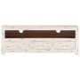 Mueble de TV madera de acacia maciza blanco 110x30x40 cm de vidaXL, Muebles TV - Ref: Foro24-337849, Precio: 114,24 €, Descue...