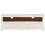 Mueble de TV madera de acacia maciza blanco 110x30x40 cm de vidaXL, Muebles TV - Ref: Foro24-337849, Precio: 125,94 €, Descue...