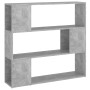 Betongraues Regal/Raumteiler 100x24x94 cm von vidaXL, Bücherregale und Regale - Ref: Foro24-809183, Preis: 49,99 €, Rabatt: %