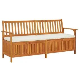 Storage bench with cushion solid acacia wood 170 cm by vidaXL, garden benches - Ref: Foro24-316738, Price: 288,09 €, Discount: %