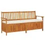 Storage bench with cushion solid acacia wood 170 cm by vidaXL, garden benches - Ref: Foro24-316738, Price: 288,09 €, Discount: %