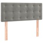 Cama box spring colchón y LED terciopelo gris claro 80x200 cm