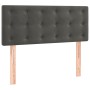 Cama box spring colchón y LED terciopelo gris oscuro 80x200 cm
