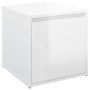 Glänzend weißes Sperrholz Hocker Schublade 40,5x40x40 cm von vidaXL, Aufbewahrungskörbe - Ref: Foro24-808780, Preis: 62,92 €,...