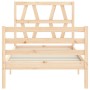 Bed frame with solid wood headboard 100x200 cm by vidaXL, Beds and slatted bases - Ref: Foro24-3194366, Price: 105,22 €, Disc...