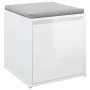 Glänzend weißes Sperrholz Hocker Schublade 40,5x40x40 cm von vidaXL, Aufbewahrungskörbe - Ref: Foro24-808780, Preis: 61,78 €,...
