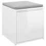 Glänzend weißes Sperrholz Hocker Schublade 40,5x40x40 cm von vidaXL, Aufbewahrungskörbe - Ref: Foro24-808780, Preis: 62,92 €,...
