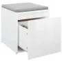 Glänzend weißes Sperrholz Hocker Schublade 40,5x40x40 cm von vidaXL, Aufbewahrungskörbe - Ref: Foro24-808780, Preis: 61,78 €,...