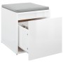 Glänzend weißes Sperrholz Hocker Schublade 40,5x40x40 cm von vidaXL, Aufbewahrungskörbe - Ref: Foro24-808780, Preis: 62,92 €,...