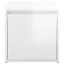 Glänzend weißes Sperrholz Hocker Schublade 40,5x40x40 cm von vidaXL, Aufbewahrungskörbe - Ref: Foro24-808780, Preis: 61,78 €,...