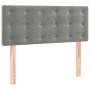 Cama box spring colchón y LED terciopelo gris claro 90x190 cm