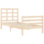Bed frame with solid wood headboard 100x200 cm by vidaXL, Beds and slatted bases - Ref: Foro24-3193976, Price: 108,45 €, Disc...
