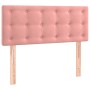 Cama box spring colchón y LED terciopelo rosa 90x200 cm