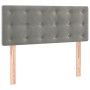 Cama box spring colchón y LED terciopelo gris claro 100x200 cm