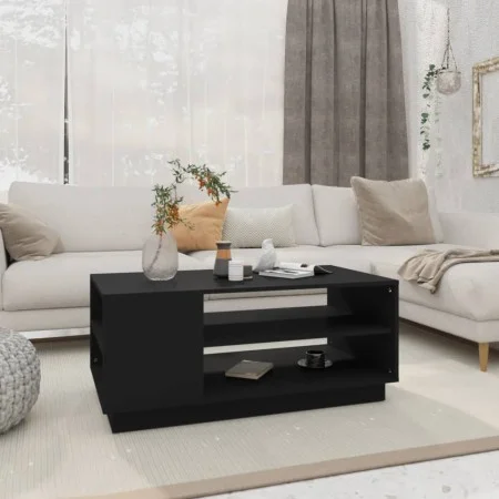 Black engineered wood coffee table 102x55x43 cm by vidaXL, Coffee table - Ref: Foro24-810281, Price: 65,33 €, Discount: %