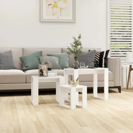 Stackable tables 3 pieces white plywood by vidaXL, Side tables - Ref: Foro24-808603, Price: 47,92 €, Discount: %
