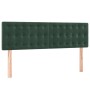 Cama box spring colchón y LED terciopelo verde oscuro 140x190cm