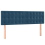 Cama box spring colchón y LED terciopelo azul oscuro 140x190 cm