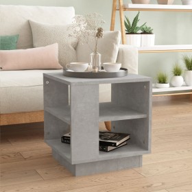 Mesa de centro madera contrachapada gris hormigón 40x40x43 cm