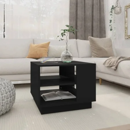 Black engineered wood coffee table 55x55x43 cm by vidaXL, Coffee table - Ref: Foro24-810290, Price: 46,28 €, Discount: %