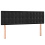 Cama box spring colchón y LED terciopelo negro 140x200 cm