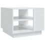 Mesa de centro madera de ingeniería blanco brillo 55x55x43 cm