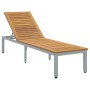 Tumbona Gris 200x55x35 cm de Madera Maciza de Acacia de , Tumbonas - Ref: Foro24-4010621, Precio: 197,31 €