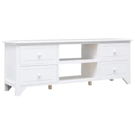 TV cabinet solid paulownia wood white 108x30x40 cm by vidaXL, TV Furniture - Ref: Foro24-338517, Price: 101,42 €, Discount: %