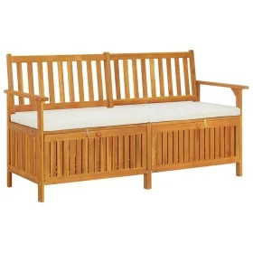 Banco de almacenaje con cojín madera maciza de acacia 148 cm de vidaXL, Bancos de jardín - Ref: Foro24-316737, Precio: 261,88...