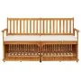 Solid acacia wood storage bench with cushion, 148 cm by vidaXL, garden benches - Ref: Foro24-316737, Price: 260,50 €, Discoun...