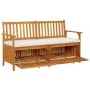 Solid acacia wood storage bench with cushion, 148 cm by vidaXL, garden benches - Ref: Foro24-316737, Price: 260,50 €, Discoun...